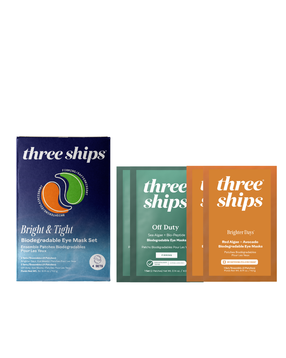 Three Ships Bright & Tight Eye Mask Set